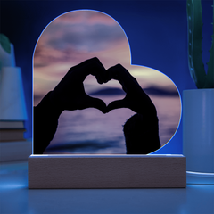 Love Hands Heart LED Acrylic Plaque