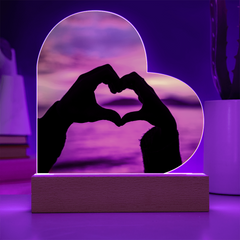 Love Hands Heart LED Acrylic Plaque