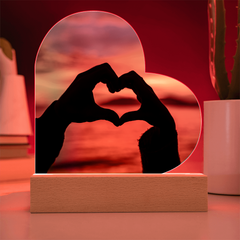 Love Hands Heart LED Acrylic Plaque