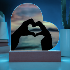 Love Hands Heart LED Acrylic Plaque